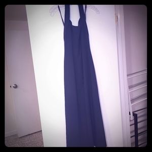 Navy Blue Formal Backless Dress